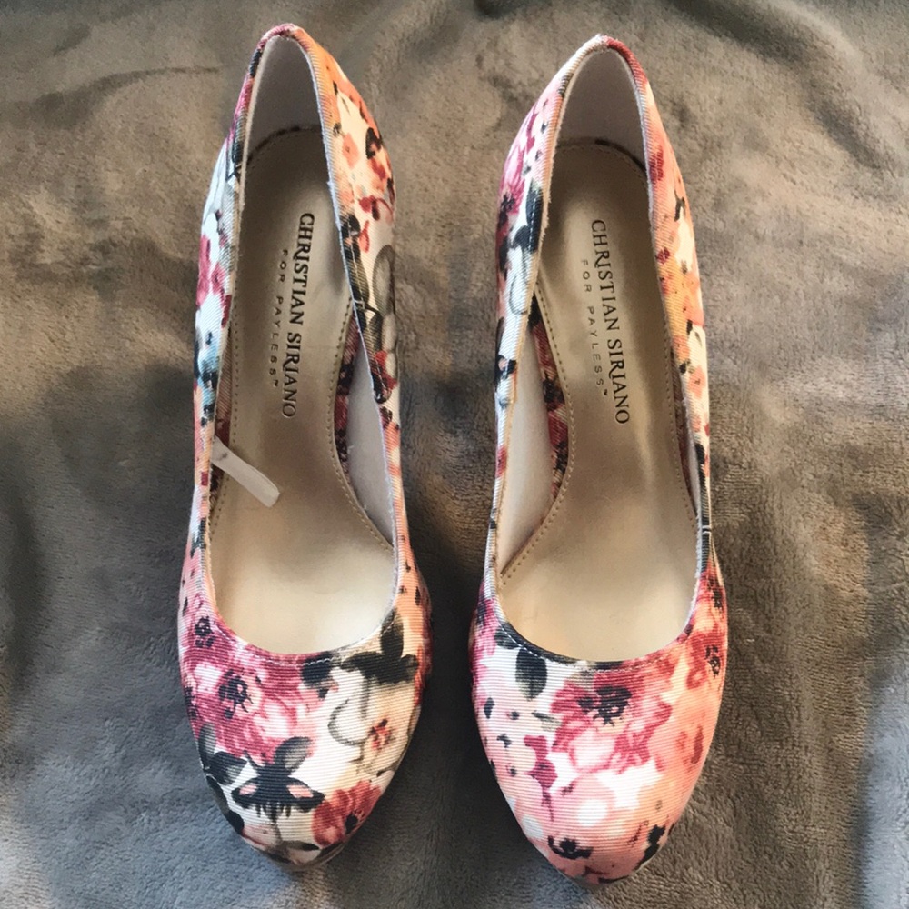 Floral Christian Siriano Heels Size 6